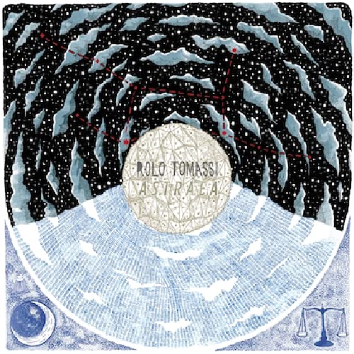 Album cover art showing a textured sphere, starry sky, constellation, crescent moon, and scales.