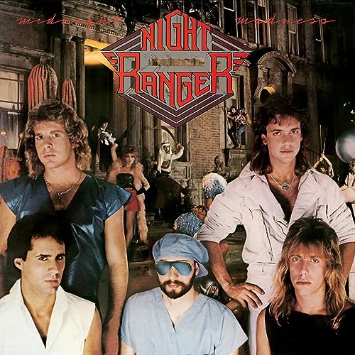Night Ranger album cover, “Midnight Madness,” featuring five men in 1980s attire.