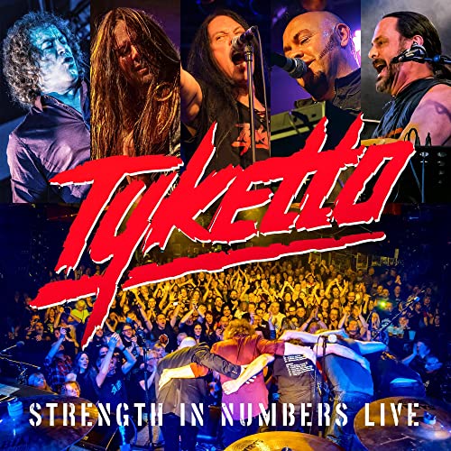 Tyketto band members and concert crowd, with red "Tyketto" logo overlay.