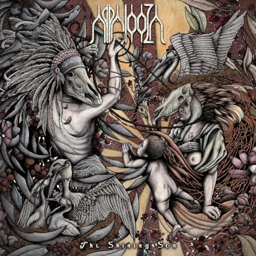 Intricate album cover featuring skeletal figures, birds, and floral designs.