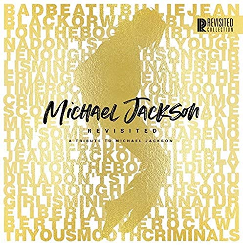 Gold vinyl record cover featuring Michael Jackson in silhouette with song titles.