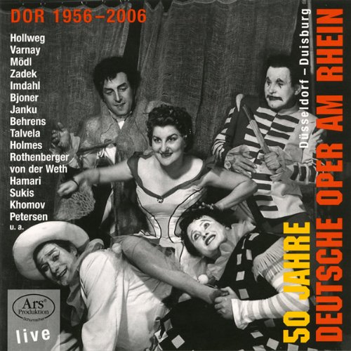 CD cover featuring a group of opera singers in costume, celebrating 50 years.