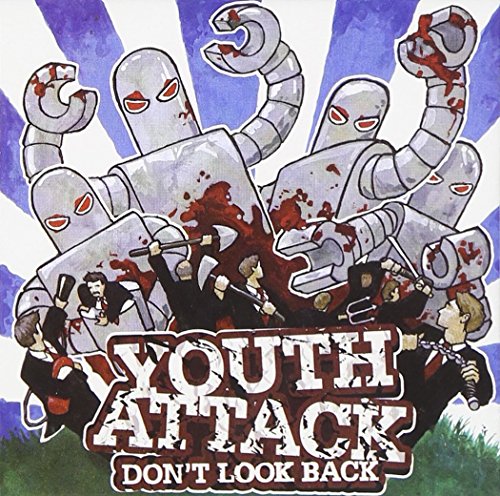 CD cover: robots attacking people in a cartoonish, violent scene.
