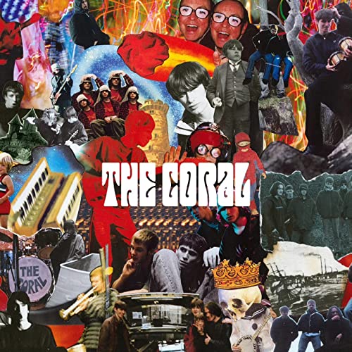 Collage album cover for "The Coral" featuring many people and objects.