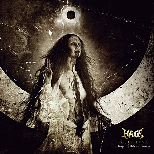 Dark album cover featuring a pale figure with long hair and a solar eclipse.