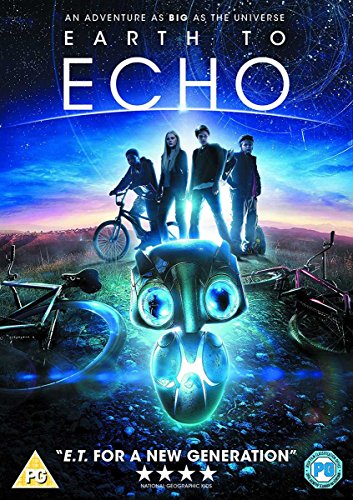 Earth to Echo" DVD cover featuring four kids and a robotic creature.