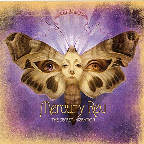 CD cover: face merging with moth wings on purple background.