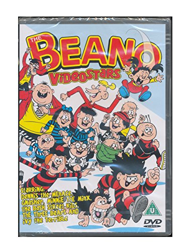 DVD cover for "Beano Videostars" featuring cartoon characters.