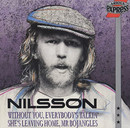 Harry Nilsson album cover with portrait, purple background, and text.
