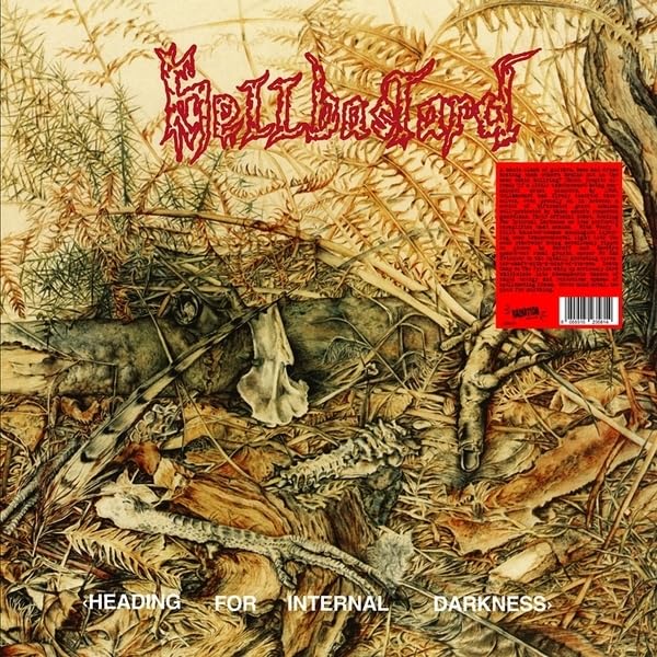 Hellbastard album cover: dark forest scene with band logo and text.