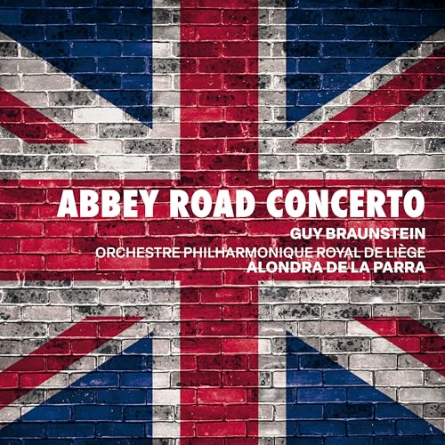CD cover with a brick-textured Union Jack and concert title text.