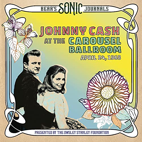 Johnny Cash album cover with floral art, dated April 24, 1968.