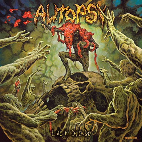 CD cover for Autopsy’s “Live In Chicago” featuring grotesque, decaying figures.