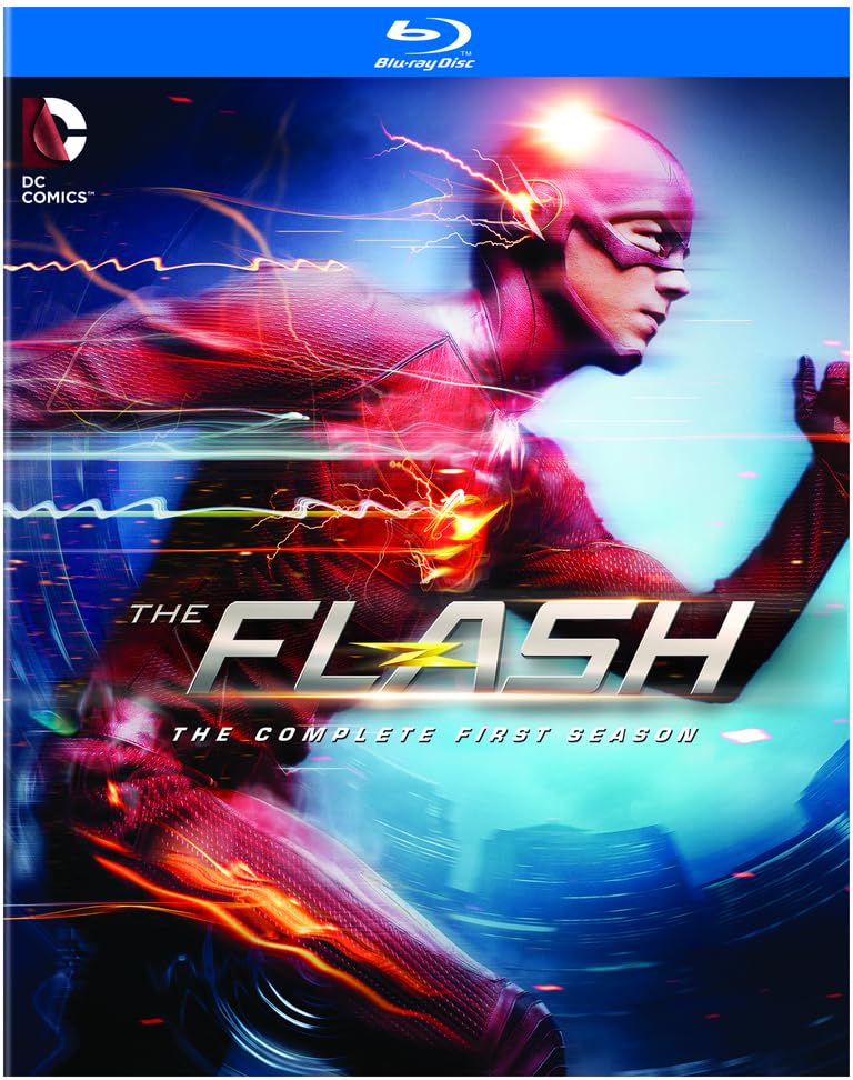 Blu-ray cover for "The Flash" Season One, superhero in red suit.