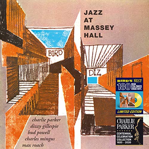 Album cover for Charlie Parker's "Jazz At Massey Hall" on yellow vinyl.