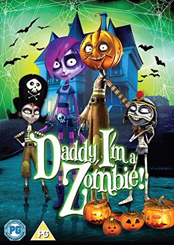 DVD cover for "Daddy I'm A Zombie" featuring cartoon Halloween characters.