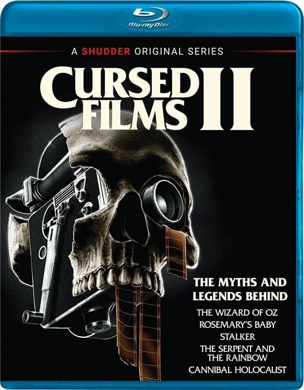 Blu-ray cover for "Cursed Films II" featuring a skull and film reel.