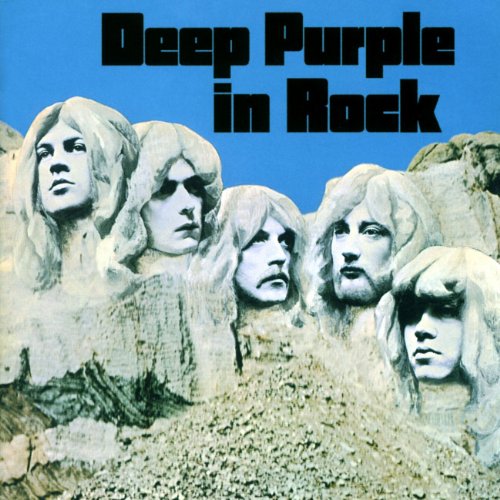 Deep Purple album cover: band members’ faces superimposed on Mount Rushmore.
