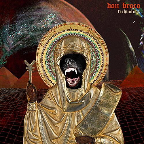 CD cover: golden religious figure with a dog’s snarling head.