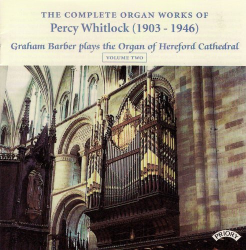 CD cover featuring a large pipe organ inside Hereford Cathedral.