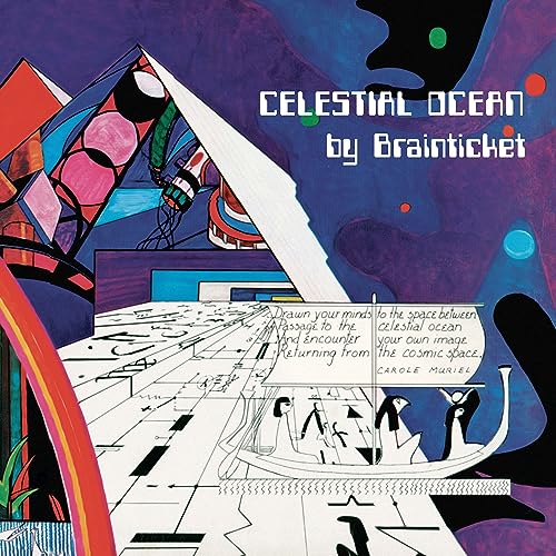 Album cover for Brainticket’s “Celestial Ocean” featuring abstract, colorful artwork.