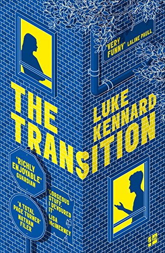 Book cover: "The Transition" by Luke Kennard, blue brick wall design.