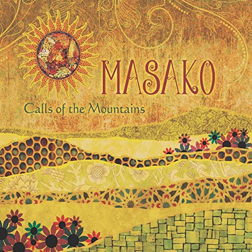 CD cover for Masako’s “Call of the Mountains” with sun and floral designs.