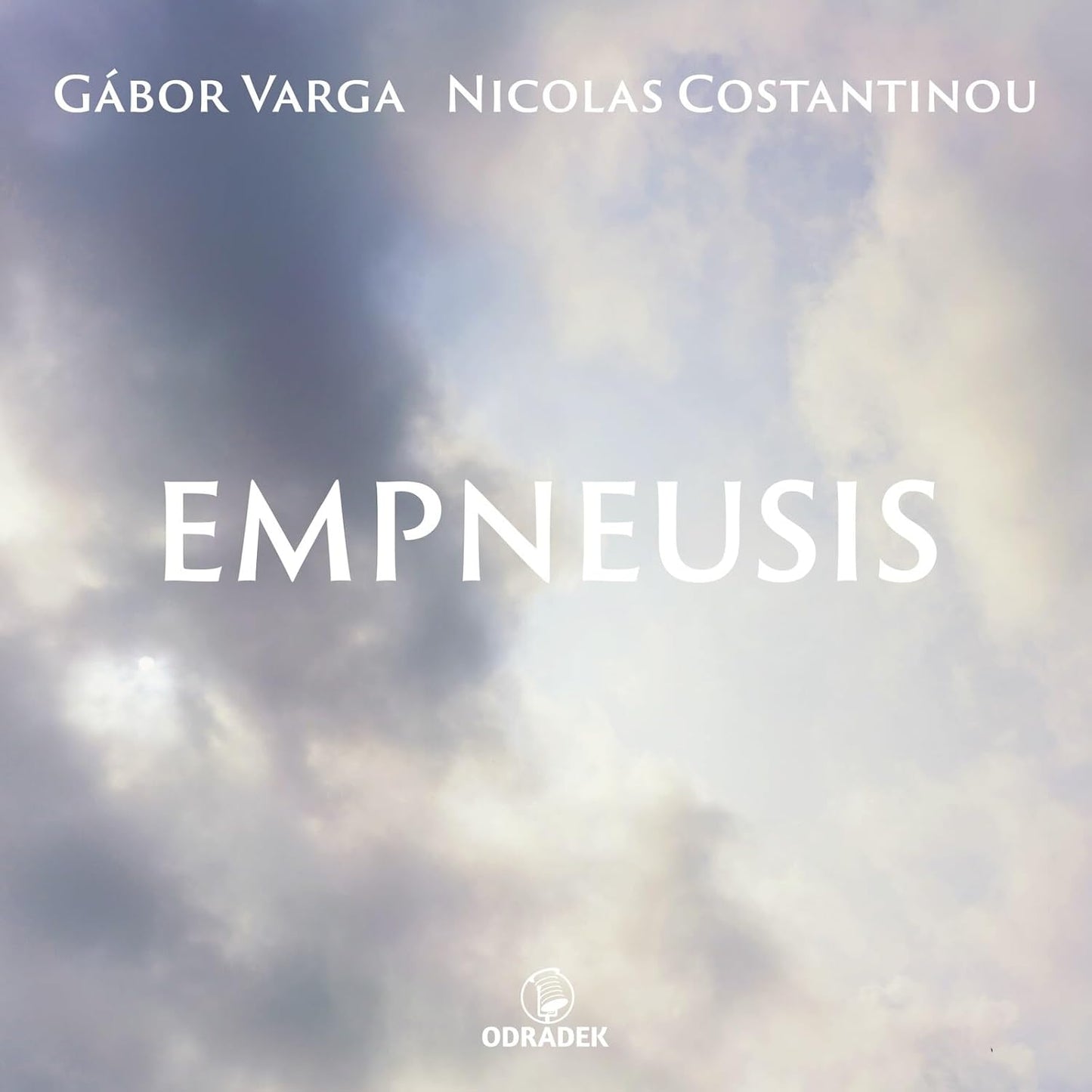 CD cover for "Empneusis" by Nicolas Costantinou, featuring cloudy sky.