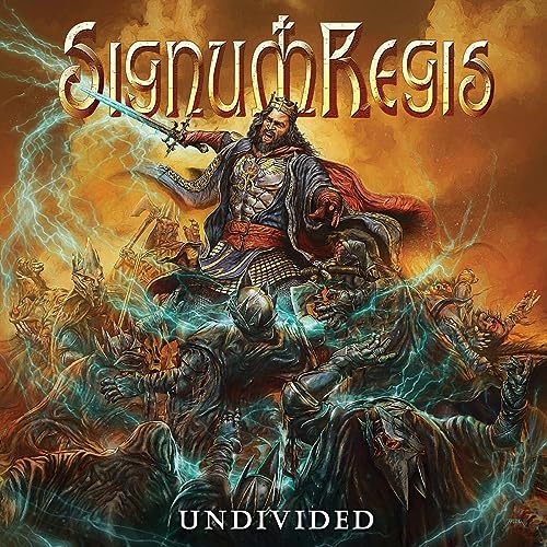 Album cover for Signum Regis' "Undivided" featuring a warrior with a sword.