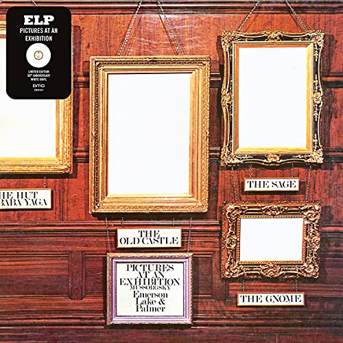 Album cover for Emerson, Lake & Palmer’s “Pictures at an Exhibition” with ornate frames.