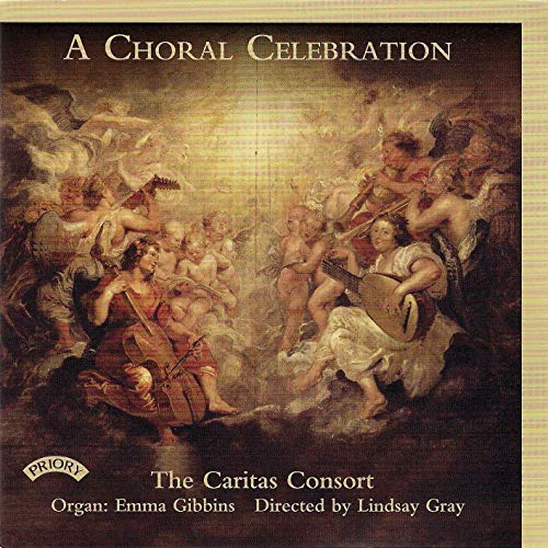 CD cover: Renaissance-style painting of angels and musicians, titled “A Choral Celebration”.