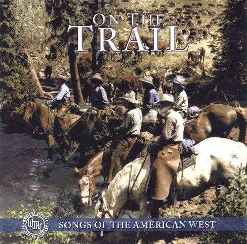 CD cover: Cowboys on horseback driving cattle through a wooded landscape.