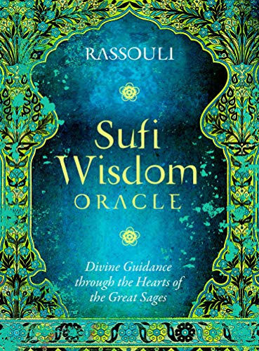Cover of "Sufi Wisdom Oracle" book with ornate teal and gold design.