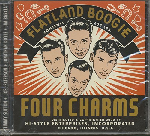 CD cover for "Flatland Boogie" by Four Charms, featuring four men’s faces.