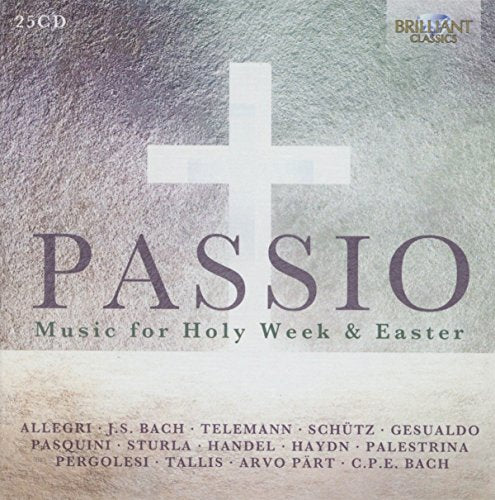 CD cover for "Passio" classical music collection with a cross image.