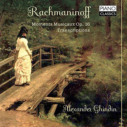 CD cover for Rachmaninoff transcriptions featuring a woman on a bridge.