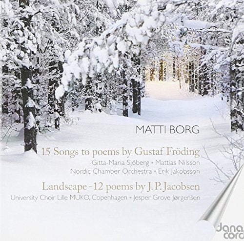 CD cover: snowy landscape with text “Matti Borg: Poems” and artist names.