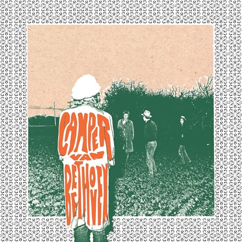 Camper Van Beethoven album cover: figures in a field, bold red text.