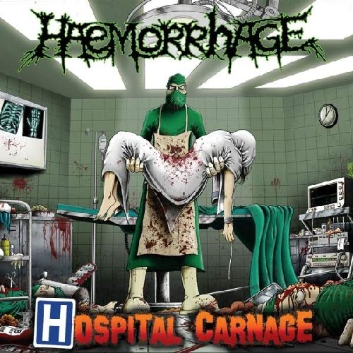 CD cover: surgeon holding a bloody patient in a hospital room.