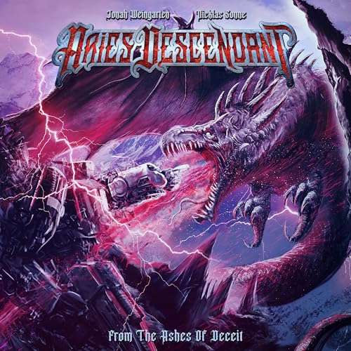 CD cover: red dragon with lightning, and a futuristic cityscape.