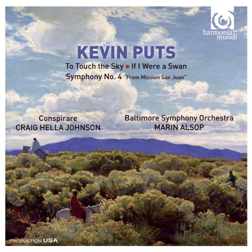 CD cover with landscape painting, text naming composer Kevin Puts and performers.