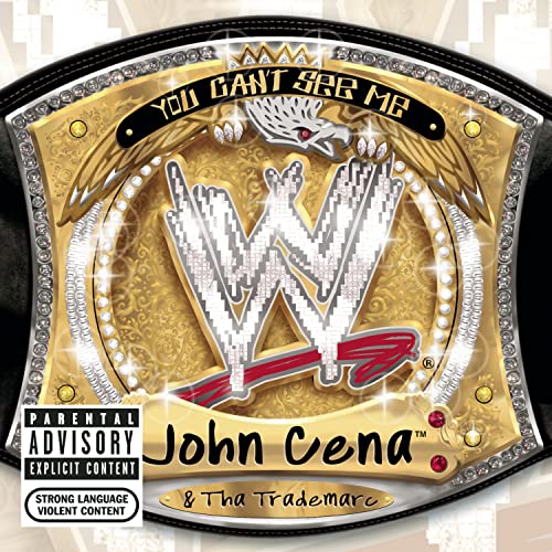 CD cover featuring a gold WWE championship belt with "You Can't See Me".