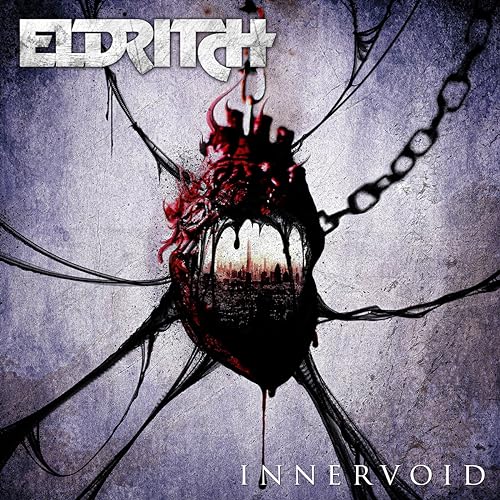 Dark album cover featuring a heart-shaped void with a city inside.