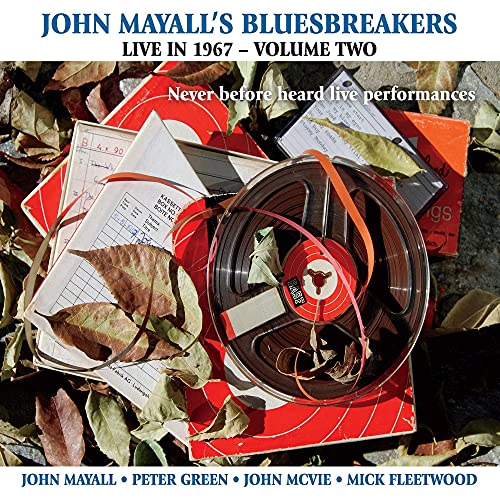 CD cover for John Mayall's Bluesbreakers "Live In 1967 Volume 2" with reel-to-reel tape.