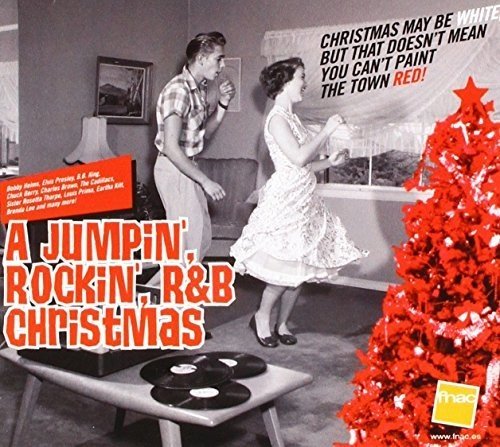 CD cover: dancing couple, red Christmas tree, records, and text.