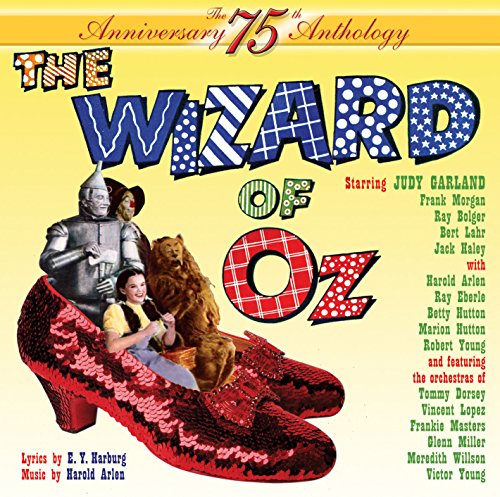 The Wizard of Oz 75th Anniversary CD cover featuring Dorothy, Tin Man, and Lion.