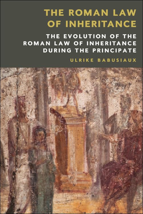 Book cover: “The Roman Law of Inheritance” with a Roman fresco image.