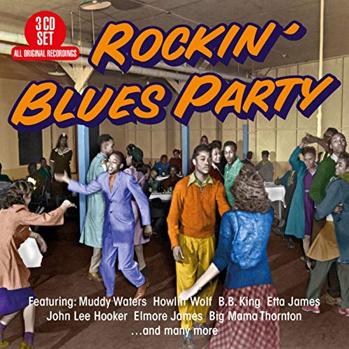 3CD set, “Rockin’ Blues Party” cover with dancing people and musicians’ names.