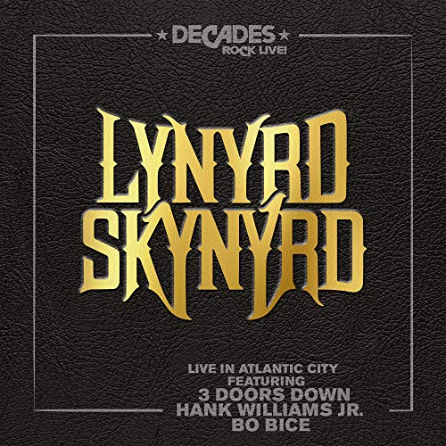 Lynyrd Skynyrd "Live in Atlantic City" CD cover with gold lettering.