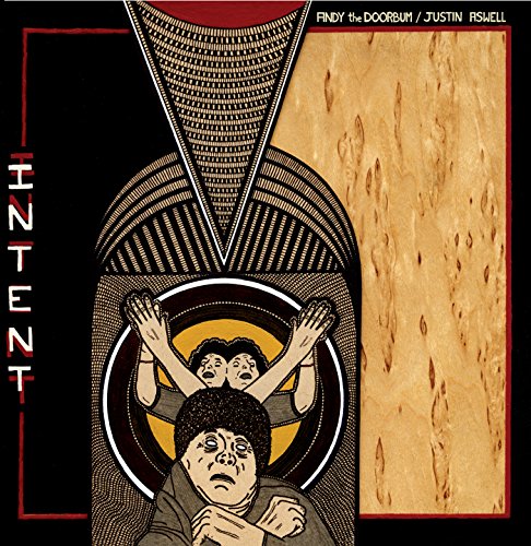 Album cover for "Intent" by Andy The Doorbum & Justin Aswell, illustrated figures.